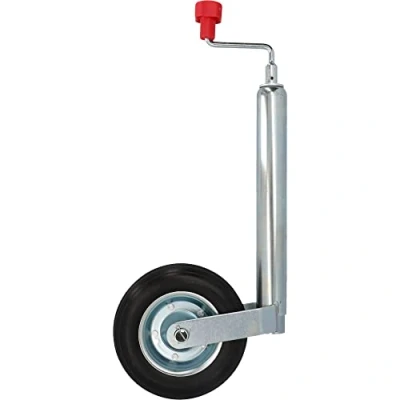 Abbildung von cartrend Stützrad mit Kurbel, geeignet für Wohn &amp; Transportanhänger, PU Reifen, Rohrdurchmesser 48 mm