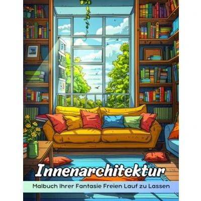 Abbildung von Innenarchitektur Malbuch: Malvorlage „Innenarchitektur“, Stilvolle Räume Für Kreativen Ausdruck