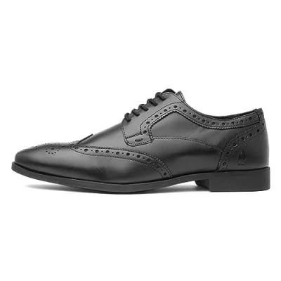 Abbildung von Hush Puppies Herren Elliot Brogue Schuluniform Schuh, Schwarz, 40.5 EU