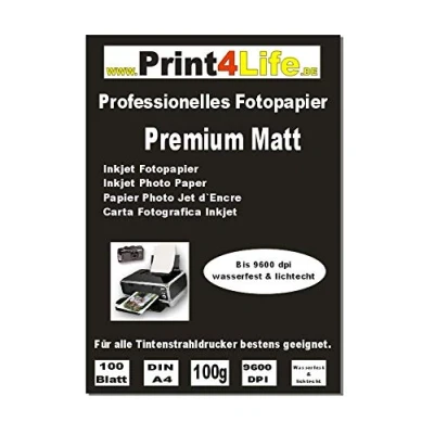 Abbildung von Print4Life P4L 100 Blatt hochwertiges Fotopapier Matt 100g/m² DIN A4 Inkjet