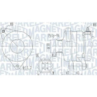 Abbildung von MAGNETI MARELLI 063732097010 Lichtmaschine 14V 100A TOYOTA: Yaris II Schrägheck, Auris Schrägheck