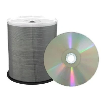 Abbildung von Professional Line CD R 700MB80min 52 fache Schreibgeschwindigkeit, vollflächig bedruckbar (Thermo Retransfer), Silber, voll metallisiert, Silberne Schreibseite, 100er Cakebox