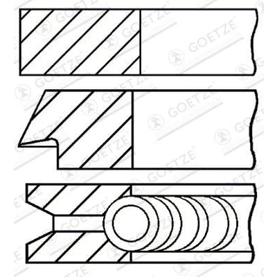 Abbildung von GOETZE ENGINE 08 422200 00 Kolbenringsatz 80 BMW: 5 Limousine, 3 Coupe, Limousine