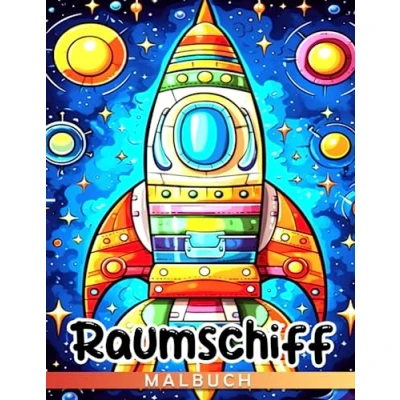 Abbildung von Raumschiff Malbuch: Über 30 illustrierte Weltraum Raketen Malvorlagen für Kinder, perfekt als Geschenk jede Gelegenheit.