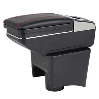 Abbildung von SZSS CAR Kompatibel mit Leder Auto Mittelkonsole Armlehne Box Armlehnen Aufbewahrungsbox VW Polo Mk5 (6R) / Volkswagen Vento 2010 2017