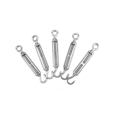 Abbildung von QWORK 5 Stück M6 Spannschloss 304 Edelstahl, Verstellbare Haken Und Öse Drahtspanner, Spannhaken