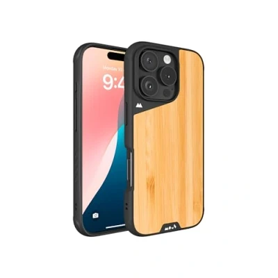 Abbildung von Mous Hülle für iPhone 16 Pro Max MagSafe Kompatibel Case Limitless 6.0 Bambus Stoßfeste Handyhülle