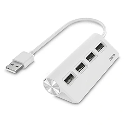 Abbildung von Hama USB Verteiler 4 Port 2.0 Hub Weiß