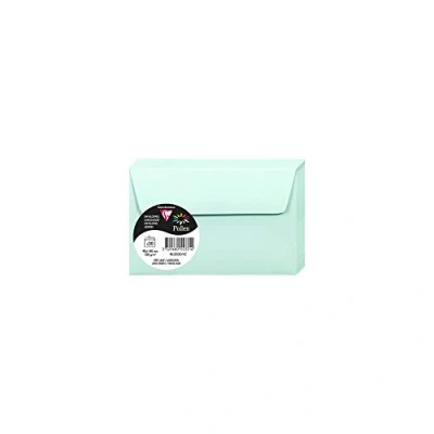 Abbildung von Clairefontaine 55331C Packung mit 20 Umschlägen Pollen 9x14 cm, 120g, selbstklebend, ideal für Einladungen und Korrespondenz, Premium glattes Papier, Jadegrün, 1 Pack