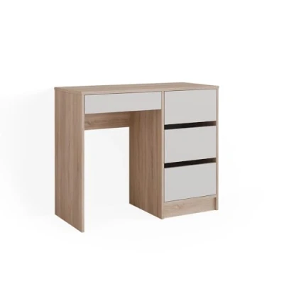 Abbildung von Vicco Schreibtisch Sherry, Weiß/Sonoma, 90 x 40 cm mit Schubladen