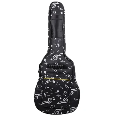 Abbildung von SUQ wasserdichte Oxford Gitarrentasche, 40/41 Zoll Tasche Musikmuster Nylon Gigbag, E Gitarrentasche Akustikgitarre und Konzertgitarren Stoßfest, 8 mm Gepolstert Wasserdicht (Schwarz)