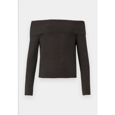 Abbildung von ONLY Onlkatia OFF Shoulder Strickpullover, Damen, Größe: Small, Chocolate torte