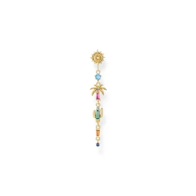 Abbildung von Thomas Sabo H2286 488 7 Single Ohrhänger Sonne, Palme und Kaktus Goldfarben