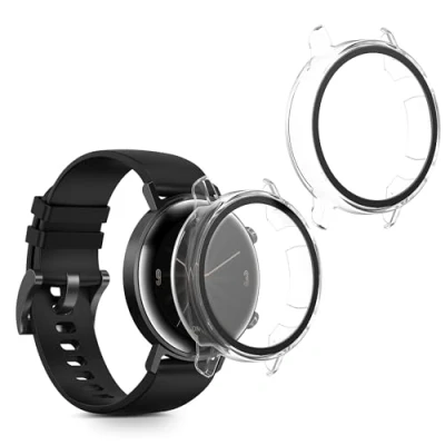 Abbildung von kwmobile 2X Cover kompatibel mit Huawei Watch GT2 (42mm) Hülle Fullbody Fitnesstracker Case Set aus Glas Transparent