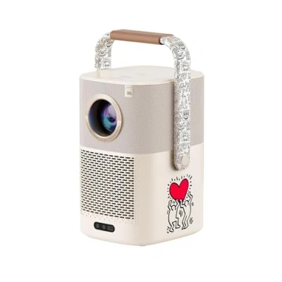 Abbildung von Beamer Outdoor mit wiederaufladbarem Akku, Sound von JBL, Native 1080P 450ANSI FHD Tragbarer Projektor WiFi 6 und Bluetooth, Autofokus Heimkino für Home (K.H Edition)