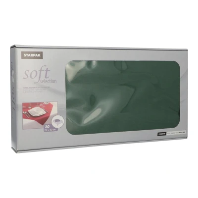 Abbildung von Papstar, 20 Mitteldecken, stoffähnlich, Vlies &quot;soft selection&quot; 80 cm x dunkelgrün, #82331