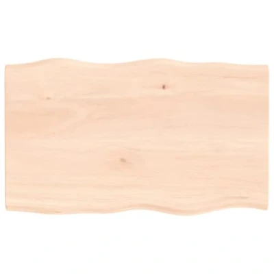 Abbildung von vidaXL Tischplatte, Holzplatte für Tisch Esstisch Couchtisch, Massivholzplatte Handgefertigt mit Baumkante, Ersatztischplatte, 100x60x2cm Massivholz Eiche Unbehandelt