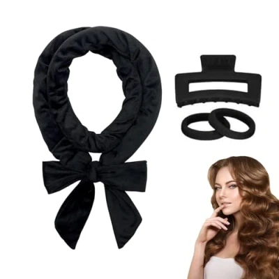 Abbildung von Locken Ohne Hitze Haare Lockenband mit Haarnadel Lockenwickler über Nacht Heatless Curls Band für Langes Mittleres Haar