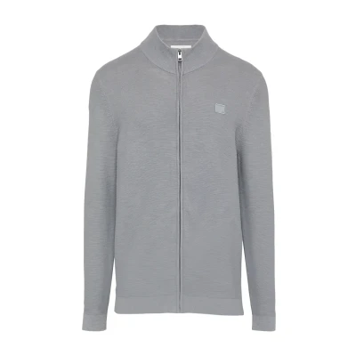 Abbildung von s.Oliver MIT Logopatch Strickjacke, Herren, Größe: Large, Schiefergrau