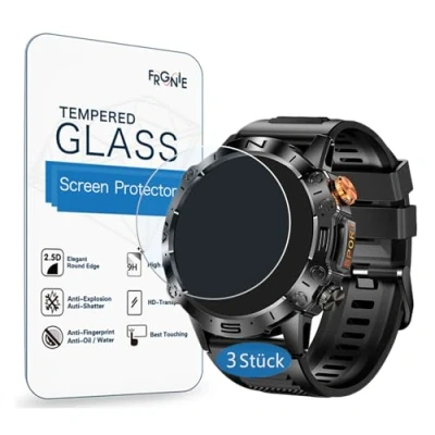 Abbildung von Frgnie Schutzfolie kompatibel für LIGE ST19 Smartwatch Herren (3 Stück) 9H Gehärtetes Glas Displayschutzfolie SIEMORL 1,43&#039;&#039;