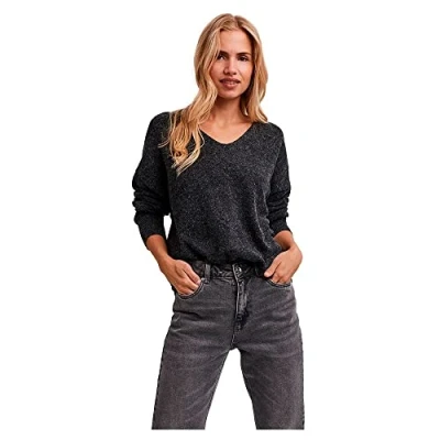 Abbildung von Vero Moda Vmdoffy LS Vneck GA BOO Strickpullover, Damen, Größe: XL, Black melange
