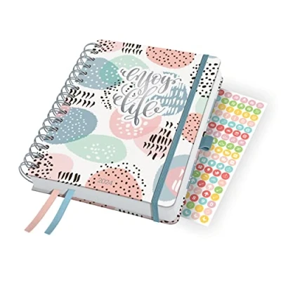 Abbildung von SIGEL J4602 Spiral Kalender Jolie 2024, Rose Inspiration, ca. A5, Hardcover, Gummiband, Stiftschlaufe, Einstecktasche, 2 Zeichenbänder, 240 Seiten, aus nachhaltigem Papier, Terminplaner