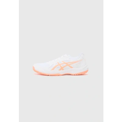 Abbildung von Asics Upcourt Volleyballschuh, Herren, Größe: 37, White/vivid coral Lederimitat/textil