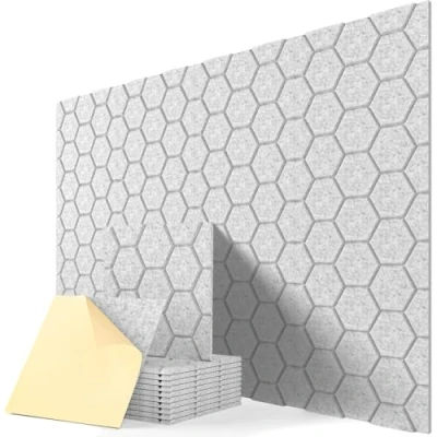 Abbildung von Akustikplatten Selbstklebend, 12 Stück, Schallschutzplatten für Decken /Tür /Wanddekoration, Schalldämmung, Schallabsorber, Studio, Gaming Deko, 30x30x0.9cm