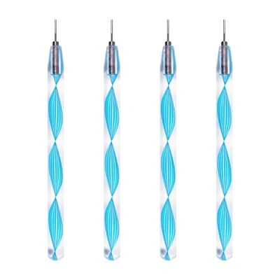 Abbildung von JUYA Feine Spitze Quilling Werkzeuge 4er Pack Kunststoffgriff Edelstahl Kopf 0,8mm (4 QT03 06T), Blauer Handgriff