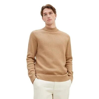 Abbildung von TOM TAILOR Herren 1038197 Troyer Strickpullover, 10942 Beach Sand, L
