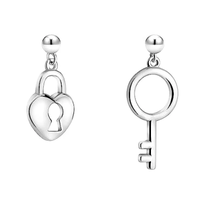 Abbildung von Sofia Milani Heart LOCK Ohrringe, Damen, Größe: One Size, Silver coloured