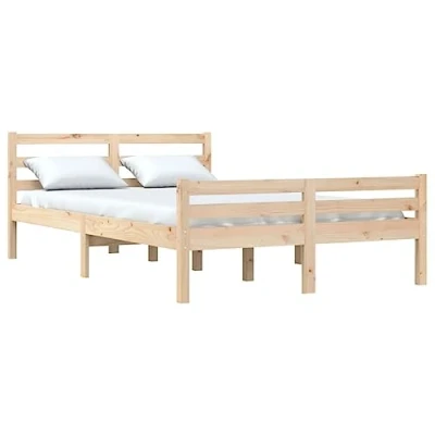 Abbildung von vidaXL Massivholzbett Bettgestell Doppelbett Lattenrost Bett Holzbett Bettrahmen Schlafzimmerbett Schlafzimmermöbel Kiefer 140x200cm