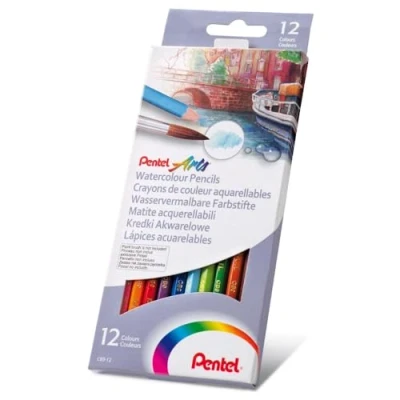 Abbildung von Pentel CB9 12U Bunstifte wasserlöslich, 12 Farben, aus FSC zertifiziertem Holz