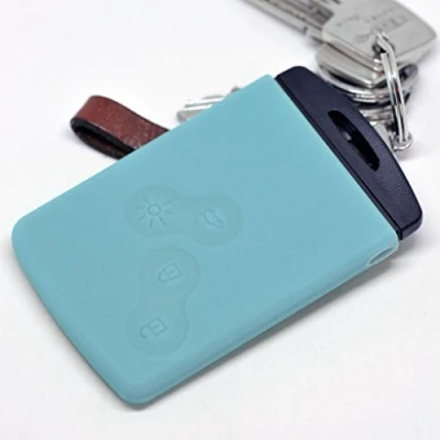 Abbildung von Soft Case Schutz Hülle Auto Schlüssel für Renault Captur Clio Grand Scenic ZOE Schlüsselkarte Remote/Farbe: Fluoreszierend Blau (leuchtet im Dunkeln!)