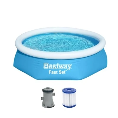 Abbildung von Bestway Fast Set Aufblasbarer Pool mit Filterpumpe 244x61 cm Rund