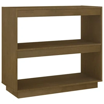 Abbildung von vidaXL Massivholz Kiefer Bücherregal Regal Raumteiler Standregal Aktenregal Wandregal Büroregal Raumtrenner Aufbewahrung Honigbraun 80x35x71cm