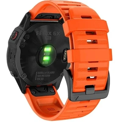 Abbildung von INF Armband für Garmin Fenix 6X / 5X Plus 3HR Descent MK1, 26 mm, Silikon, Orange