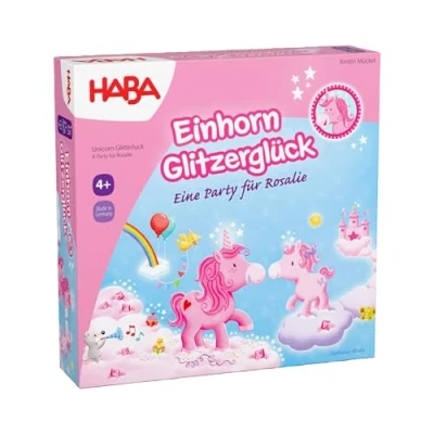 Abbildung von HABA Einhorn Glitzerglück Eine Party für Rosalie Kooperatives Lauf und Sammelspiel 2 4 Spieler ab Jahren Brettspiel, Kinderspielzeug 2012228001