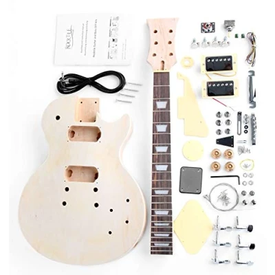 Abbildung von Rocktile DIY Single Cut Bausatz E Gitarre (&quot;Do it yourself&quot; Style, Korpus: Mahagoni mit massiver Pappel Decke, Hals: geschraubt, Griffbrett: Blackwood)