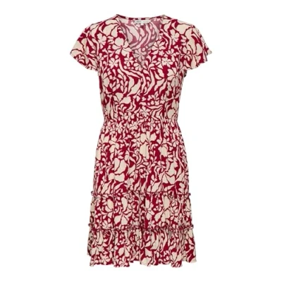 Abbildung von ONLY Onlclaudette LIFE MINI Dress Freizeitkleid, Damen, Größe: XXL, Merlot/narri