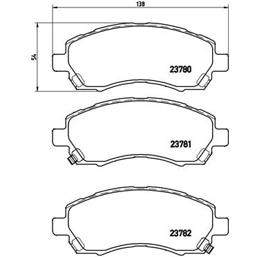 Abbildung von BREMBO P 78 009 Bremsbelagsatz mit akustischer Verschleißwarnung ohne Zubehör SUBARU: Impreza I Kombi, II Limousine