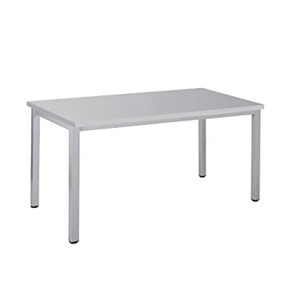Abbildung von Bürotisch/Schreibtisch/Besprechungstisch graues Tischgestell quadratische Beine PC Tisch Arbeitstisch Konferenztisch Computertisch Homeoffice Businesstisch (Lichtgrau, 140x80x77,5 cm)