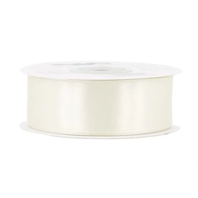 Abbildung von Creativery Satinband, Satinband 25mm x 25m Rolle Ivory / Elfenbein
