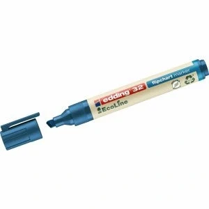 Abbildung von edding 10 x Flipchartmarker 32 Ecoline nachfüllbar 1 5mm blau