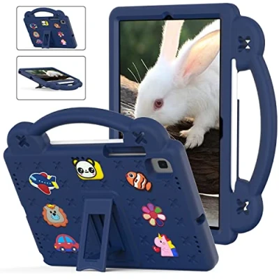Abbildung von Kinder Hülle für Samsung Galaxy Tab S5e T720 10.5 Zoll (2019), DIY Karton Puppe Eva Leichte Stoßfeste Griff mit Standfuß, Dauerhaft Kids Schutzhülle, Marineblau