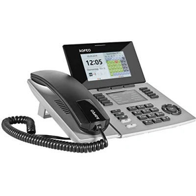 Abbildung von AGFEO ST 56, IP Telefon, Silber, Kabelgebundenes Mobilteil, 5000 Eintragungen, LCD, Blau