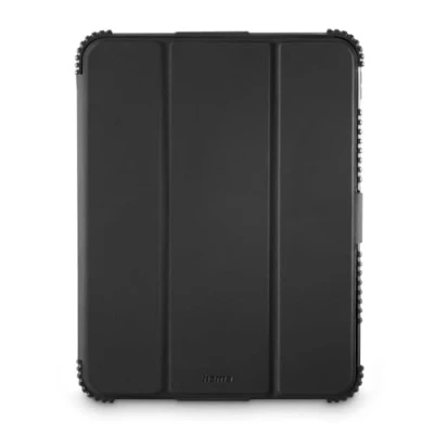 Abbildung von Hama Schutzhülle für Apple iPad 10,9 Zoll (10. Gen. 2022), stoßfest, mit Klappe Tablet 27,7 cm, Standfunktion, Eingabestifthalter, transparente Rückseite. Schwarz