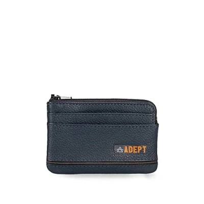 Abbildung von Adept Kurt Geldbörse Blau 11 x 7 1,5 cm Leder, blau, Geldbeutel