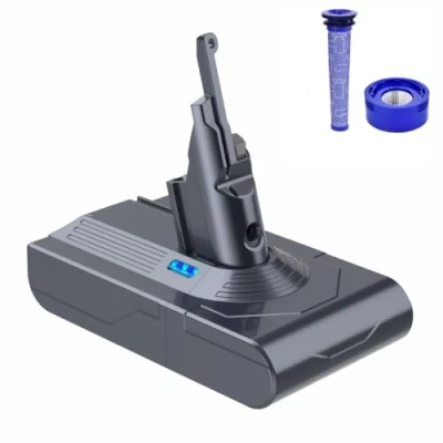 Abbildung von V8 Akku, FLYLINKTCH Ersatzakku für Dyson Absolute/Dyson Animal/Dyson Animal Exclusive Staubsauger mit 2 Filtern