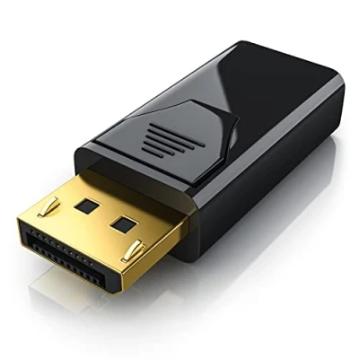 Abbildung von Displayport zu HDMI Adapter Full HD 1080p DP Stecker Buchse Ideal für Apple Produkte PC Grafikkarten